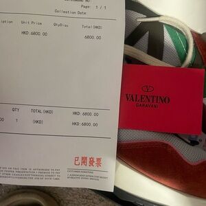 Valentino Garavani Red and Green Sneakers